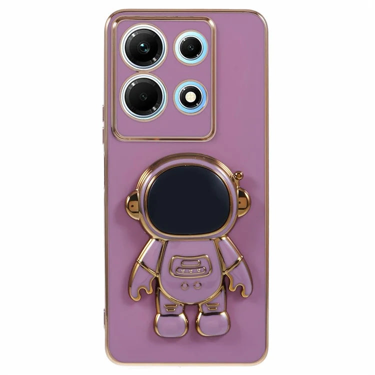 For Infinix Note 30 5G Electroplating Case Astronaut Kickstand TPU Phone Cover