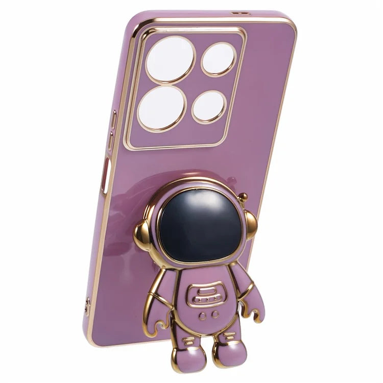 For Infinix Note 30 5G Electroplating Case Astronaut Kickstand TPU Phone Cover