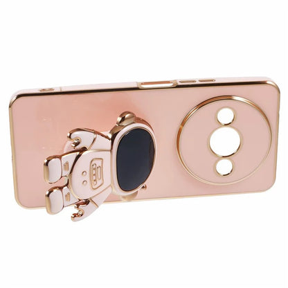 For Xiaomi Redmi A3 4G / Poco C61 4G Electroplating Case Astronaut Kickstand Design TPU Phone Cover