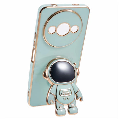 For Xiaomi Redmi A3 4G / Poco C61 4G Electroplating Case Astronaut Kickstand Design TPU Phone Cover
