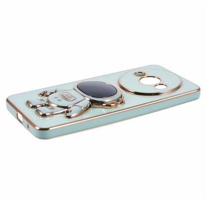 For Xiaomi Redmi A3 4G / Poco C61 4G Electroplating Case Astronaut Kickstand Design TPU Phone Cover