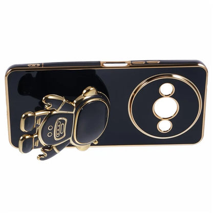 For Xiaomi Redmi A3 4G / Poco C61 4G Electroplating Case Astronaut Kickstand Design TPU Phone Cover