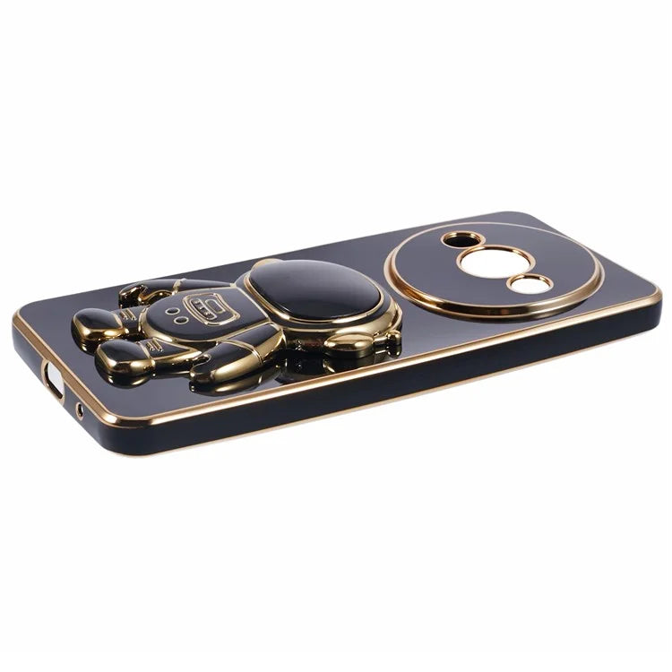For Xiaomi Redmi A3 4G / Poco C61 4G Electroplating Case Astronaut Kickstand Design TPU Phone Cover
