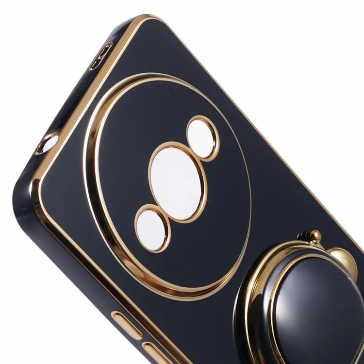 For Xiaomi Redmi A3 4G / Poco C61 4G Electroplating Case Astronaut Kickstand Design TPU Phone Cover