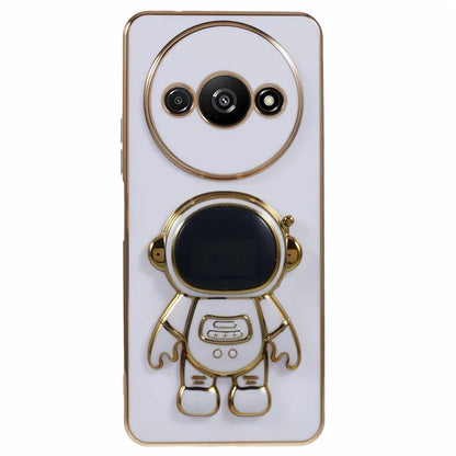 For Xiaomi Redmi A3 4G / Poco C61 4G Electroplating Case Astronaut Kickstand Design TPU Phone Cover