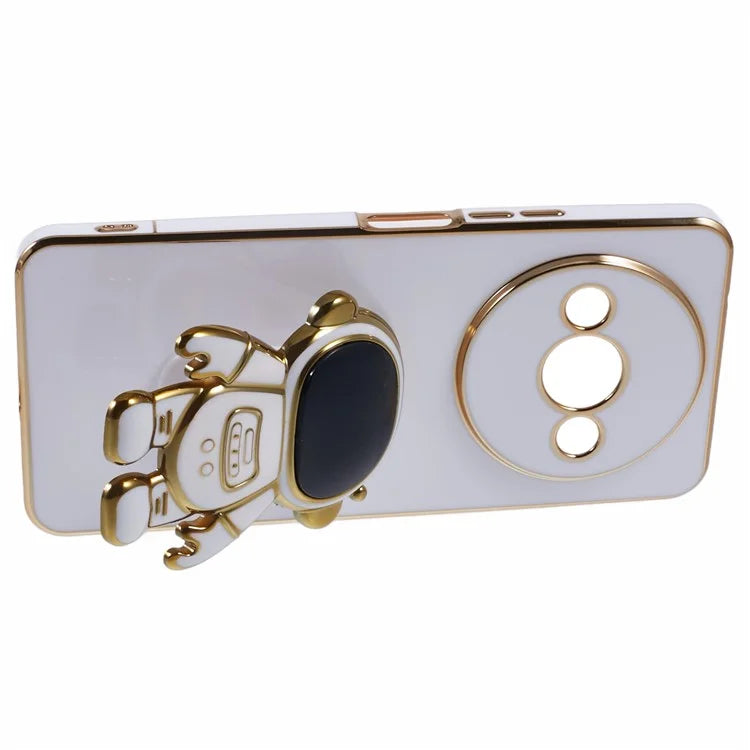 For Xiaomi Redmi A3 4G / Poco C61 4G Electroplating Case Astronaut Kickstand Design TPU Phone Cover