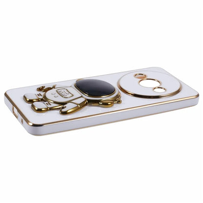 For Xiaomi Redmi A3 4G / Poco C61 4G Electroplating Case Astronaut Kickstand Design TPU Phone Cover