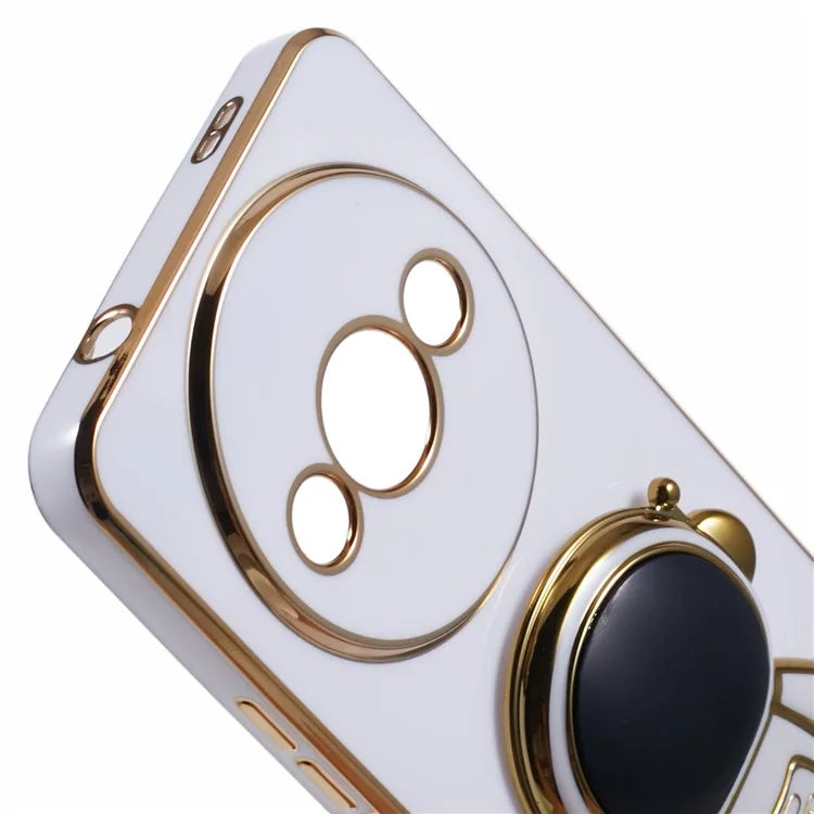 For Xiaomi Redmi A3 4G / Poco C61 4G Electroplating Case Astronaut Kickstand Design TPU Phone Cover