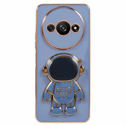 For Xiaomi Redmi A3 4G / Poco C61 4G Electroplating Case Astronaut Kickstand Design TPU Phone Cover