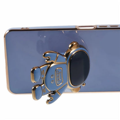 For Xiaomi Redmi A3 4G / Poco C61 4G Electroplating Case Astronaut Kickstand Design TPU Phone Cover
