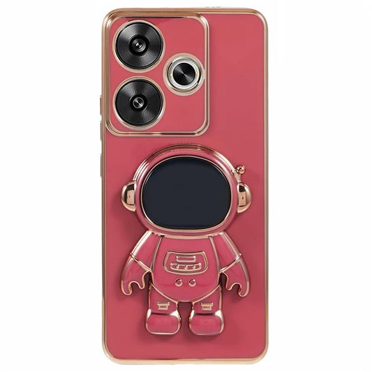 For Xiaomi Redmi Turbo 3 5G / Poco F6 5G Case TPU Phone Cover Electroplating Astronaut Hidden Kickstand