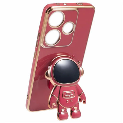 For Xiaomi Redmi Turbo 3 5G / Poco F6 5G Case TPU Phone Cover Electroplating Astronaut Hidden Kickstand