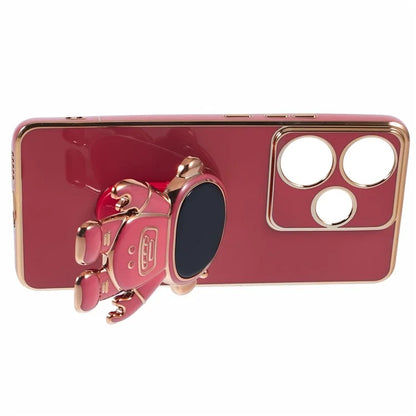 For Xiaomi Redmi Turbo 3 5G / Poco F6 5G Case TPU Phone Cover Electroplating Astronaut Hidden Kickstand