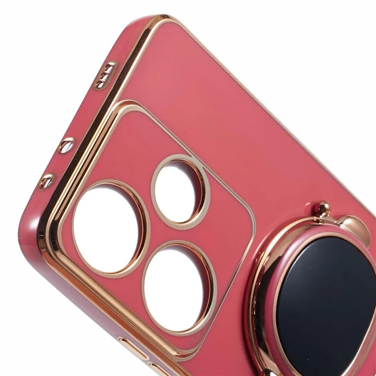 For Xiaomi Redmi Turbo 3 5G / Poco F6 5G Case TPU Phone Cover Electroplating Astronaut Hidden Kickstand