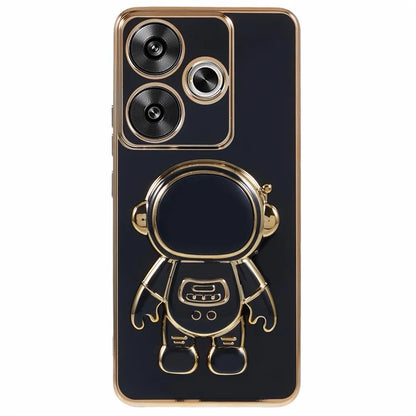 For Xiaomi Redmi Turbo 3 5G / Poco F6 5G Case TPU Phone Cover Electroplating Astronaut Hidden Kickstand