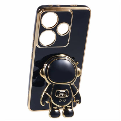 For Xiaomi Redmi Turbo 3 5G / Poco F6 5G Case TPU Phone Cover Electroplating Astronaut Hidden Kickstand