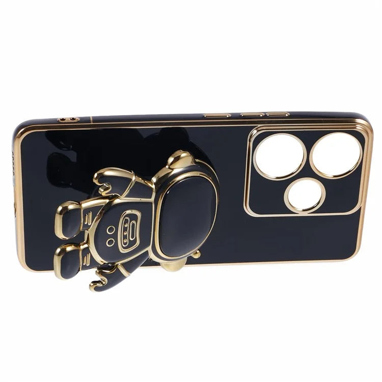For Xiaomi Redmi Turbo 3 5G / Poco F6 5G Case TPU Phone Cover Electroplating Astronaut Hidden Kickstand