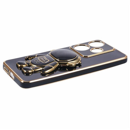 For Xiaomi Redmi Turbo 3 5G / Poco F6 5G Case TPU Phone Cover Electroplating Astronaut Hidden Kickstand