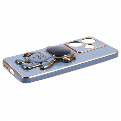 For Xiaomi Redmi Turbo 3 5G / Poco F6 5G Case TPU Phone Cover Electroplating Astronaut Hidden Kickstand