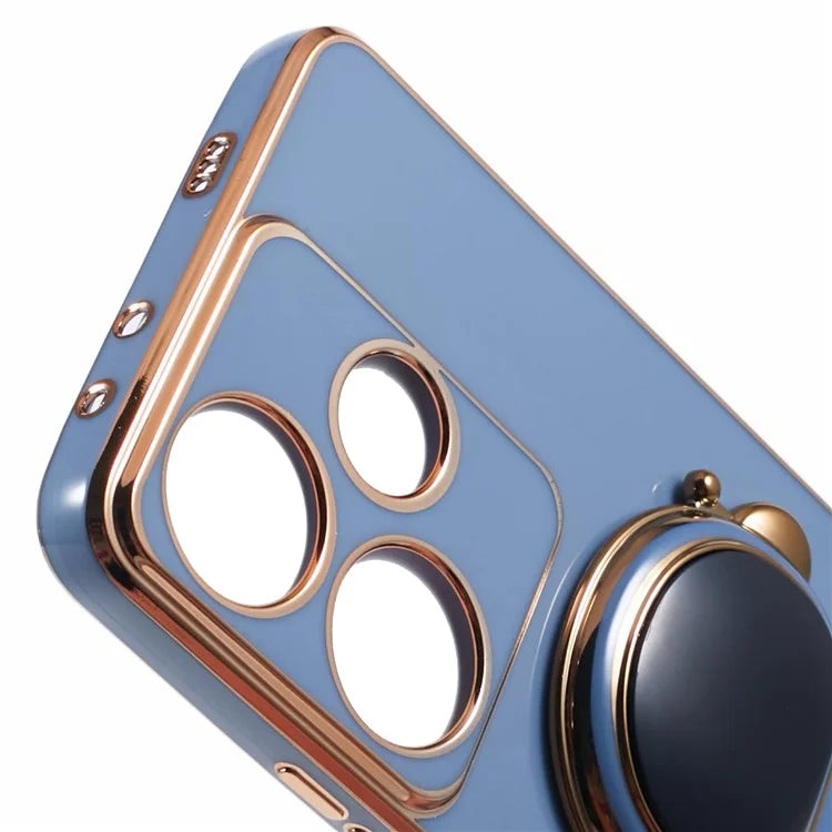 For Xiaomi Redmi Turbo 3 5G / Poco F6 5G Case TPU Phone Cover Electroplating Astronaut Hidden Kickstand