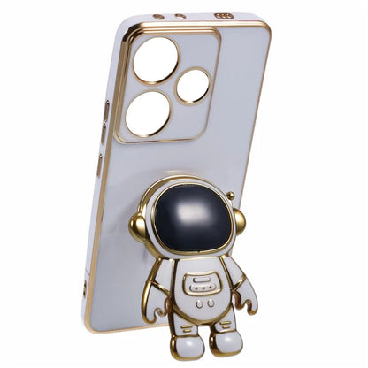 For Xiaomi Redmi Turbo 3 5G / Poco F6 5G Case TPU Phone Cover Electroplating Astronaut Hidden Kickstand