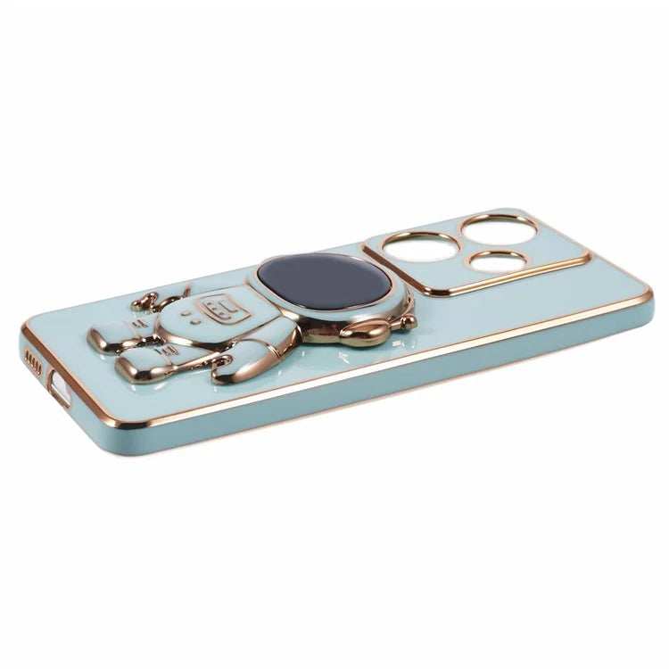 For Xiaomi Redmi Turbo 3 5G / Poco F6 5G Case TPU Phone Cover Electroplating Astronaut Hidden Kickstand