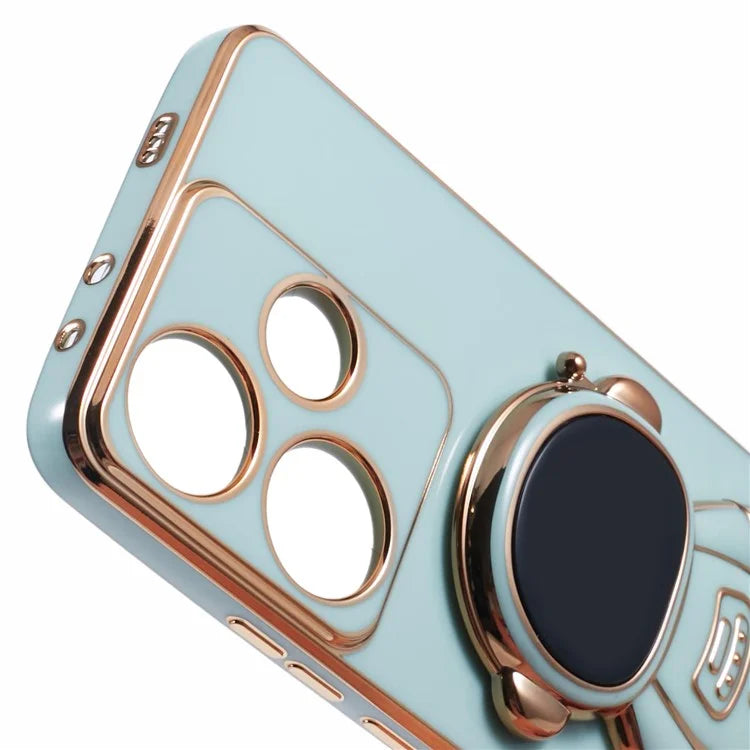For Xiaomi Redmi Turbo 3 5G / Poco F6 5G Case TPU Phone Cover Electroplating Astronaut Hidden Kickstand