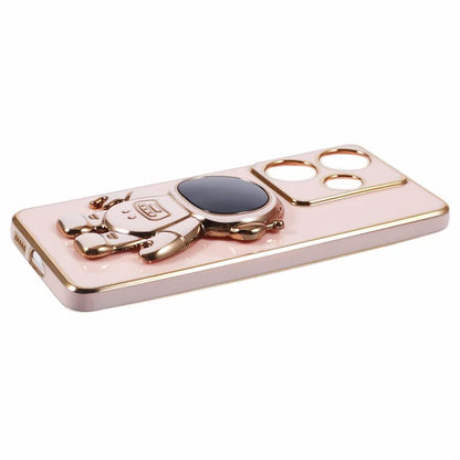 For Xiaomi Redmi Turbo 3 5G / Poco F6 5G Case TPU Phone Cover Electroplating Astronaut Hidden Kickstand