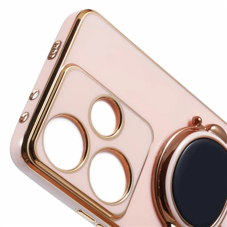 For Xiaomi Redmi Turbo 3 5G / Poco F6 5G Case TPU Phone Cover Electroplating Astronaut Hidden Kickstand