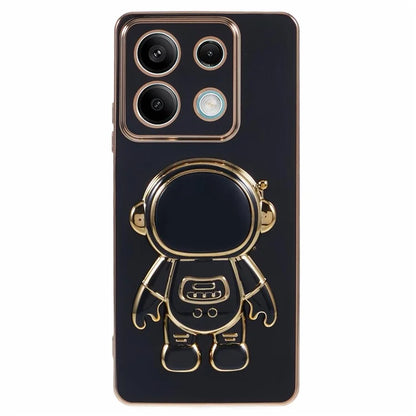 For Xiaomi Redmi Note 13 5G / Note 13R Pro 5G Case Electroplating TPU Phone Cover Astronaut Folding Bracket