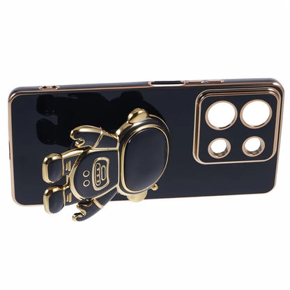 For Xiaomi Redmi Note 13 5G / Note 13R Pro 5G Case Electroplating TPU Phone Cover Astronaut Folding Bracket
