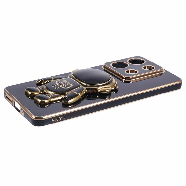 For Xiaomi Redmi Note 13 5G / Note 13R Pro 5G Case Electroplating TPU Phone Cover Astronaut Folding Bracket