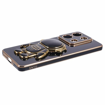 For Xiaomi Redmi Note 13 5G / Note 13R Pro 5G Case Electroplating TPU Phone Cover Astronaut Folding Bracket
