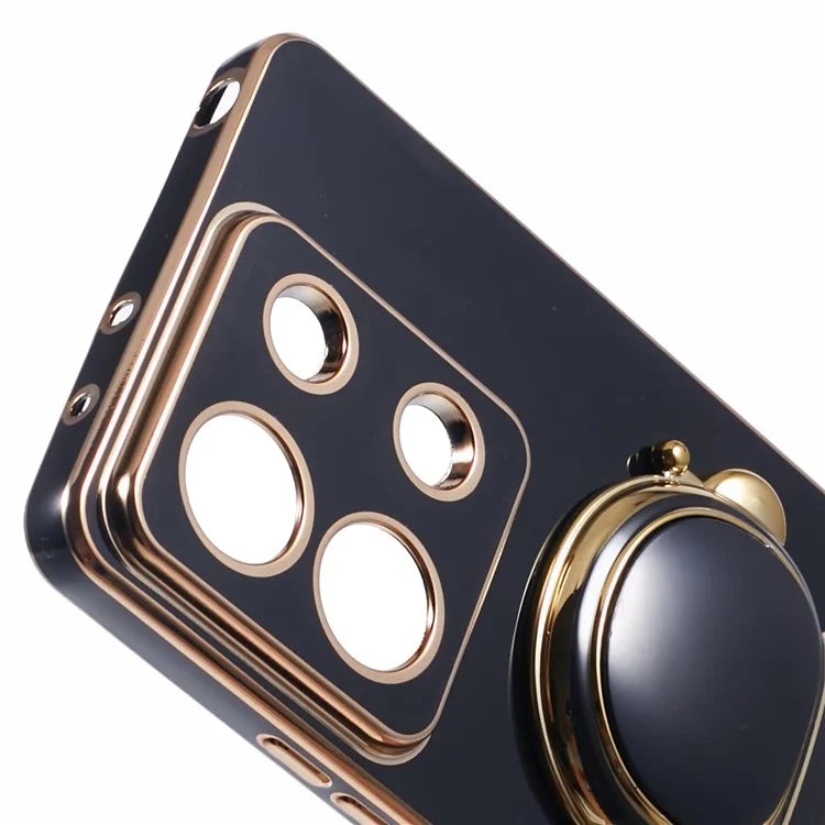 For Xiaomi Redmi Note 13 5G / Note 13R Pro 5G Case Electroplating TPU Phone Cover Astronaut Folding Bracket