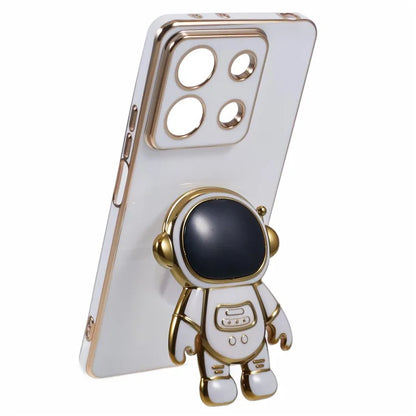 For Xiaomi Redmi Note 13 5G / Note 13R Pro 5G Case Electroplating TPU Phone Cover Astronaut Folding Bracket