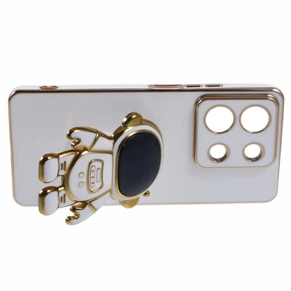 For Xiaomi Redmi Note 13 5G / Note 13R Pro 5G Case Electroplating TPU Phone Cover Astronaut Folding Bracket