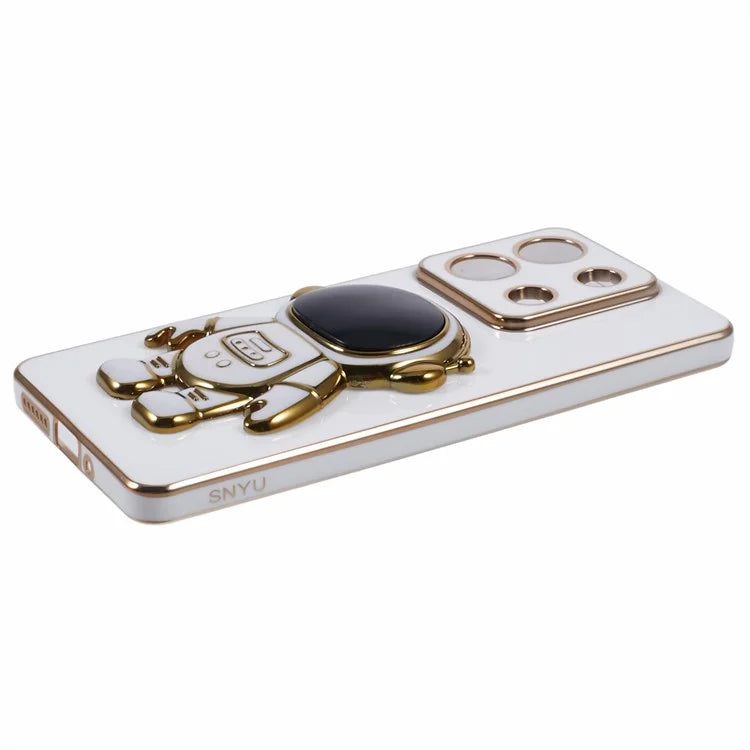 For Xiaomi Redmi Note 13 5G / Note 13R Pro 5G Case Electroplating TPU Phone Cover Astronaut Folding Bracket