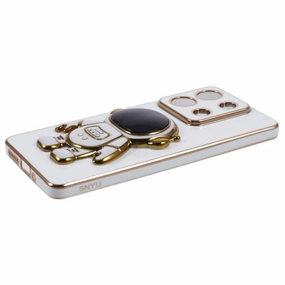 For Xiaomi Redmi Note 13 5G / Note 13R Pro 5G Case Electroplating TPU Phone Cover Astronaut Folding Bracket