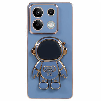 For Xiaomi Redmi Note 13 5G / Note 13R Pro 5G Case Electroplating TPU Phone Cover Astronaut Folding Bracket