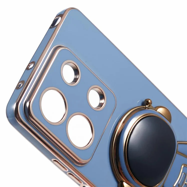 For Xiaomi Redmi Note 13 5G / Note 13R Pro 5G Case Electroplating TPU Phone Cover Astronaut Folding Bracket