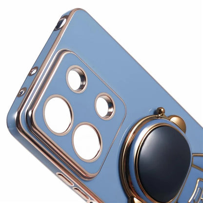 For Xiaomi Redmi Note 13 5G / Note 13R Pro 5G Case Electroplating TPU Phone Cover Astronaut Folding Bracket