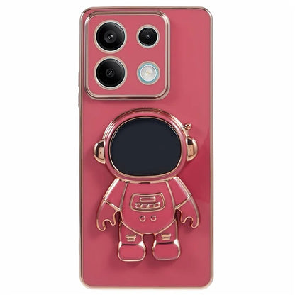 For Xiaomi Redmi Note 13 5G / Note 13R Pro 5G Case Electroplating TPU Phone Cover Astronaut Folding Bracket