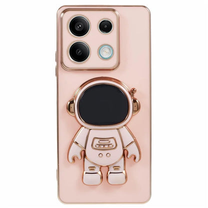 For Xiaomi Redmi Note 13 5G / Note 13R Pro 5G Case Electroplating TPU Phone Cover Astronaut Folding Bracket