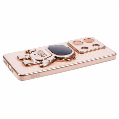 For Xiaomi Redmi Note 13 5G / Note 13R Pro 5G Case Electroplating TPU Phone Cover Astronaut Folding Bracket