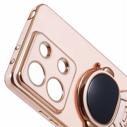 For Xiaomi Redmi Note 13 5G / Note 13R Pro 5G Case Electroplating TPU Phone Cover Astronaut Folding Bracket