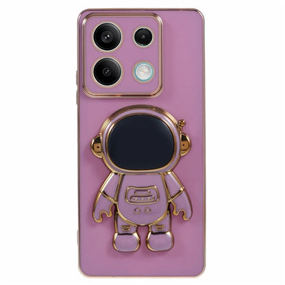 For Xiaomi Redmi Note 13 5G / Note 13R Pro 5G Case Electroplating TPU Phone Cover Astronaut Folding Bracket