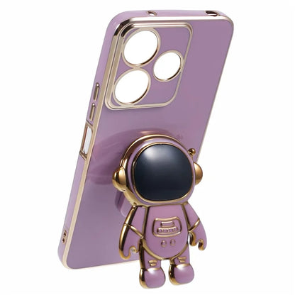 For Xiaomi Redmi 13 5G / 13 4G / Note 13R 5G Case Electroplated TPU Phone Cover Cute Astronaut Kickstand