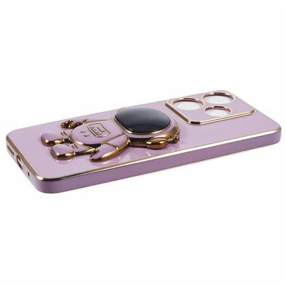 For Xiaomi Redmi 13 5G / 13 4G / Note 13R 5G Case Electroplated TPU Phone Cover Cute Astronaut Kickstand