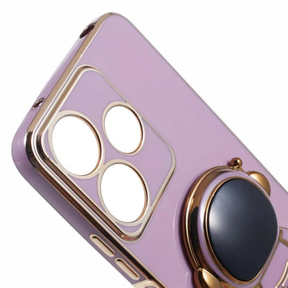 For Xiaomi Redmi 13 5G / 13 4G / Note 13R 5G Case Electroplated TPU Phone Cover Cute Astronaut Kickstand