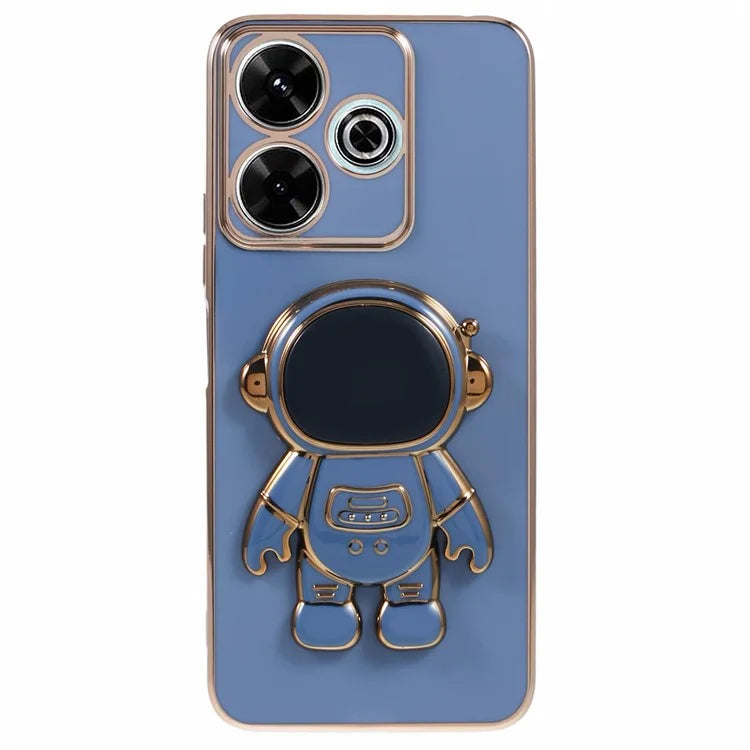 For Xiaomi Redmi 13 5G / 13 4G / Note 13R 5G Case Electroplated TPU Phone Cover Cute Astronaut Kickstand